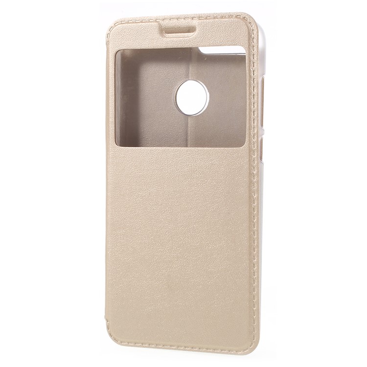 View Window PU Leather Phone Case Accessory for Huawei Honor 9 Lite / Honor 9 Youth Edition - Gold-1