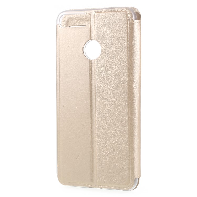 View Window PU Leather Phone Case Accessory for Huawei Honor 9 Lite / Honor 9 Youth Edition - Gold-2