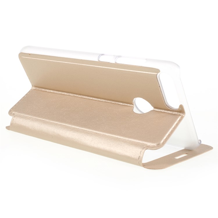 View Window PU Leather Phone Case Accessory for Huawei Honor 9 Lite / Honor 9 Youth Edition - Gold-5