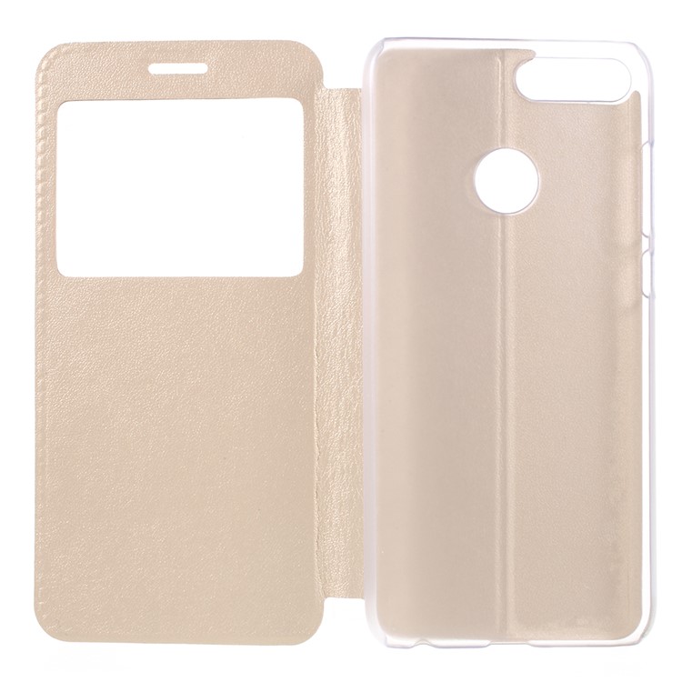 View Window PU Leather Phone Case Accessory for Huawei Honor 9 Lite / Honor 9 Youth Edition - Gold-6