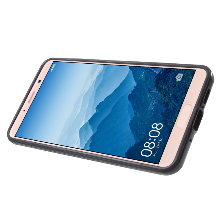 IPAKY PC + TPU Hybrid Protective Cover with Ring Holder Stand for Huawei Mate 10 Pro - Black-4