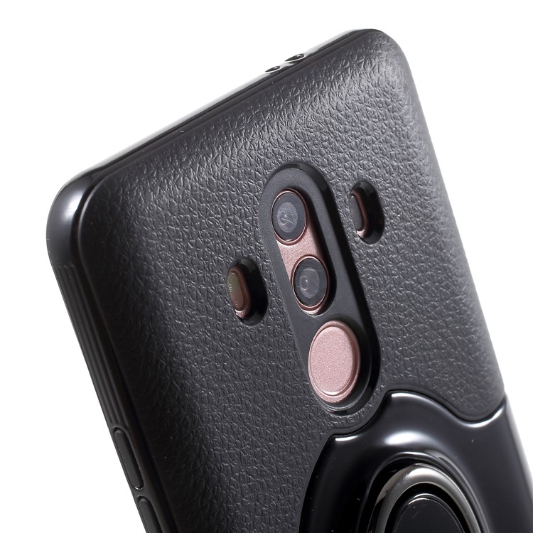 IPAKY PC + TPU Hybrid Protective Cover with Ring Holder Stand for Huawei Mate 10 Pro - Black-8