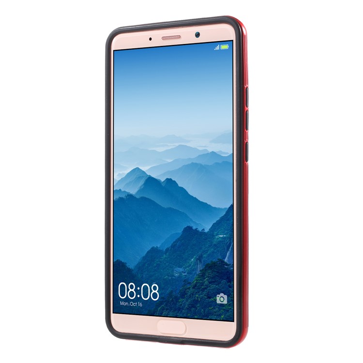 IPAKY PC + TPU Hybrid Case Cover with Ring Holder Stand for Huawei Mate 10 Pro - Red-2