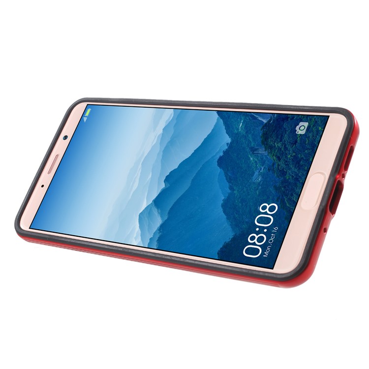 IPAKY PC + TPU Hybrid Case Cover with Ring Holder Stand for Huawei Mate 10 Pro - Red-4