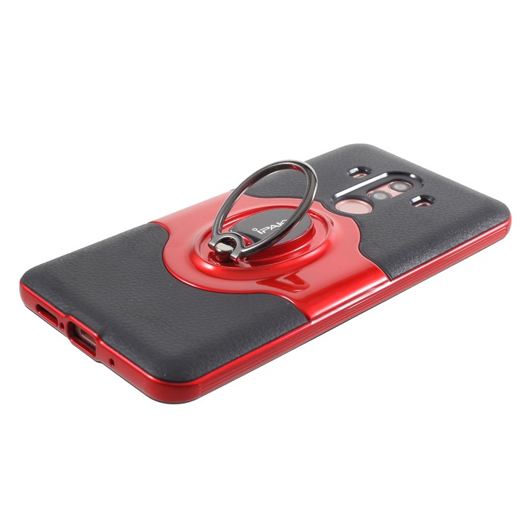 IPAKY PC + TPU Hybrid Case Cover with Ring Holder Stand for Huawei Mate 10 Pro - Red-6