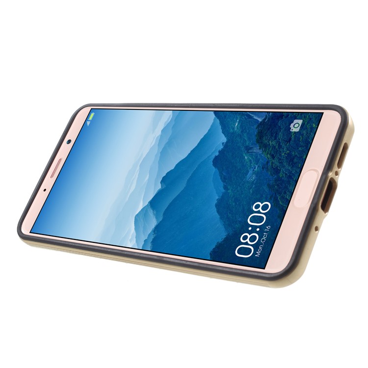 IPAKY PC + TPU Hybrid Protective Back Casing with Ring Holder Stand for Huawei Mate 10 Pro - Gold-4