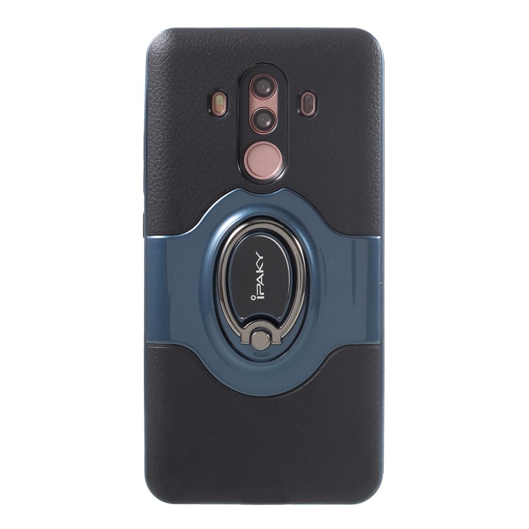 IPAKY PC + TPU Hybrid Mobile Phone Protection Cover with Ring Holder Stand for Huawei Mate 10 Pro - Blue-1