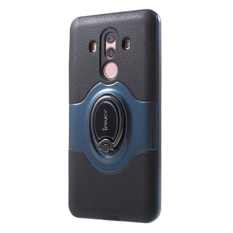 IPAKY PC + TPU Hybrid Mobile Phone Protection Cover with Ring Holder Stand for Huawei Mate 10 Pro - Blue-3