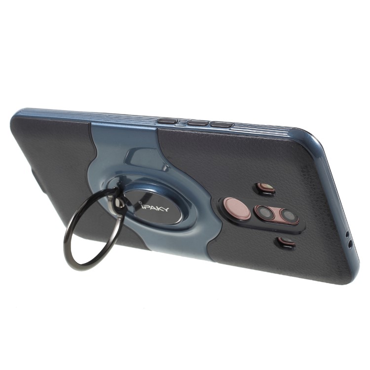 IPAKY PC + TPU Hybrid Mobile Phone Protection Cover with Ring Holder Stand for Huawei Mate 10 Pro - Blue-5