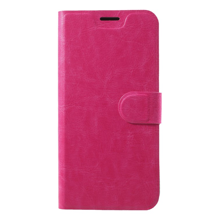 Crazy Horse Texture Card Holder Stand Flip Leather Case for Huawei Honor 7C/Enjoy 8/Nova 2 Live /Y7 Prime (2018) - Rose-3