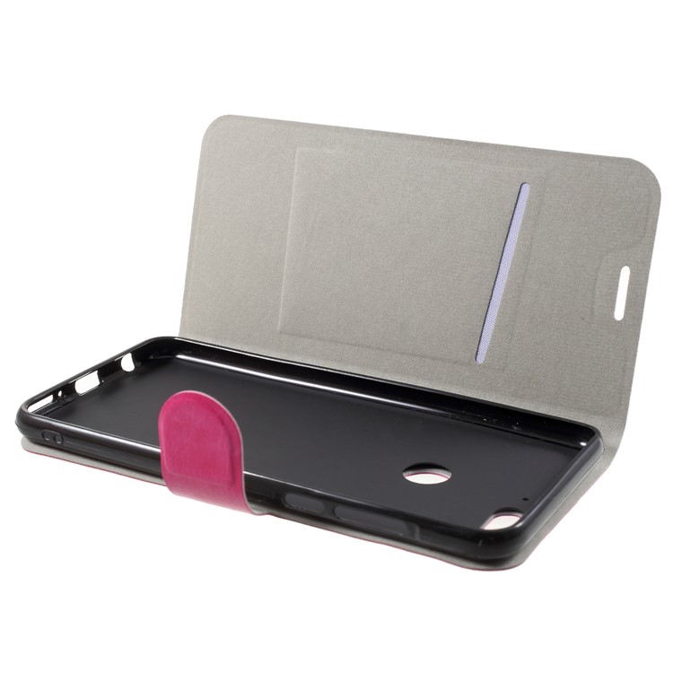 Crazy Horse Texture Card Holder Stand Flip Leather Case for Huawei Honor 7C/Enjoy 8/Nova 2 Live /Y7 Prime (2018) - Rose-5