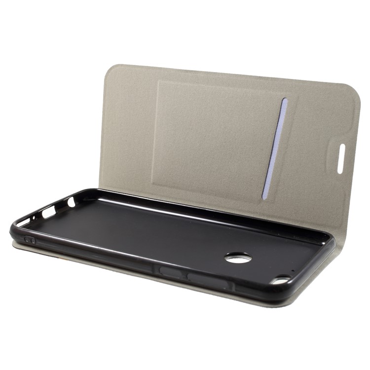 For Huawei Honor 7C / Enjoy 8 /Y7 Prime (2018) Cross Pattern Bi-color Leather Phone Protection Flip Cover with Card Slot - Grey-5