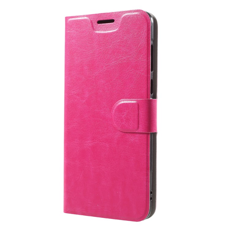 Crazy Horse Texture Card Holder Stand Leather Phone Case for Huawei Y9 (2018) / Enjoy 8 Plus - Rose-3