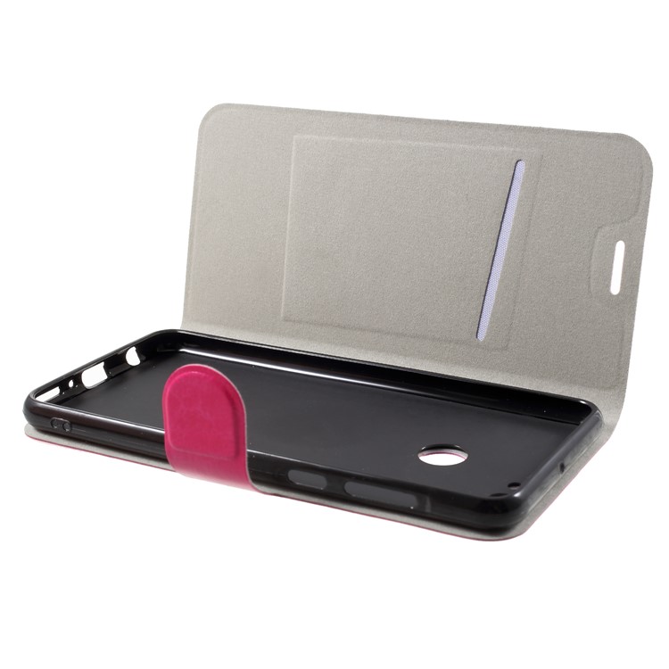Crazy Horse Texture Card Holder Stand Leather Phone Case for Huawei Y9 (2018) / Enjoy 8 Plus - Rose-5
