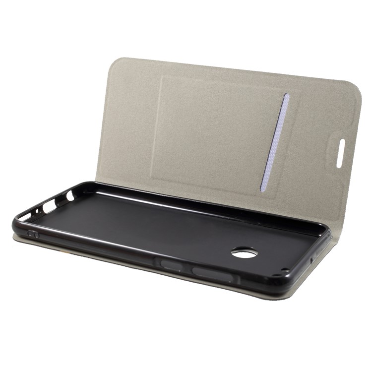 Cross Texture Contrast Color Stand Leather Phone Case for Huawei Y9 (2018)/ Enjoy 8 Plus - Black-5