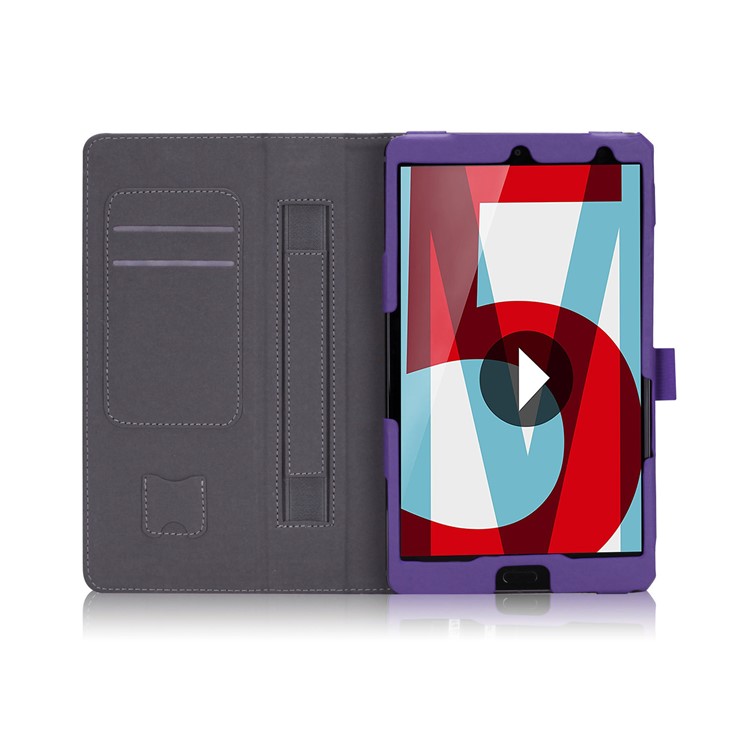 Foldable Stand PU Leather Card Holder Case for Huawei MediaPad M5 8 - Purple-2