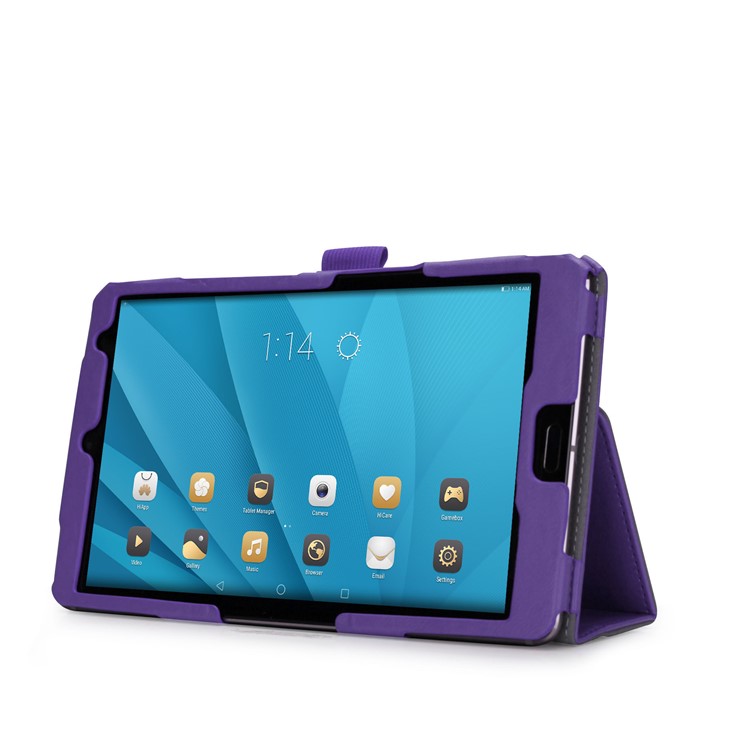 Foldable Stand PU Leather Card Holder Case for Huawei MediaPad M5 8 - Purple-5