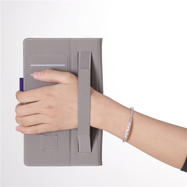 Foldable Stand PU Leather Card Holder Case for Huawei MediaPad M5 8 - Purple-7