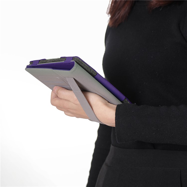 Foldable Stand PU Leather Card Holder Case for Huawei MediaPad M5 8 - Purple-8