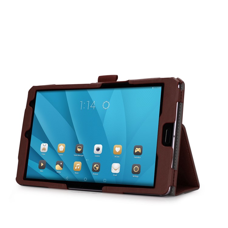 Foldable Stand PU Leather Card Holder Shell for Huawei MediaPad M5 8 - Brown-5
