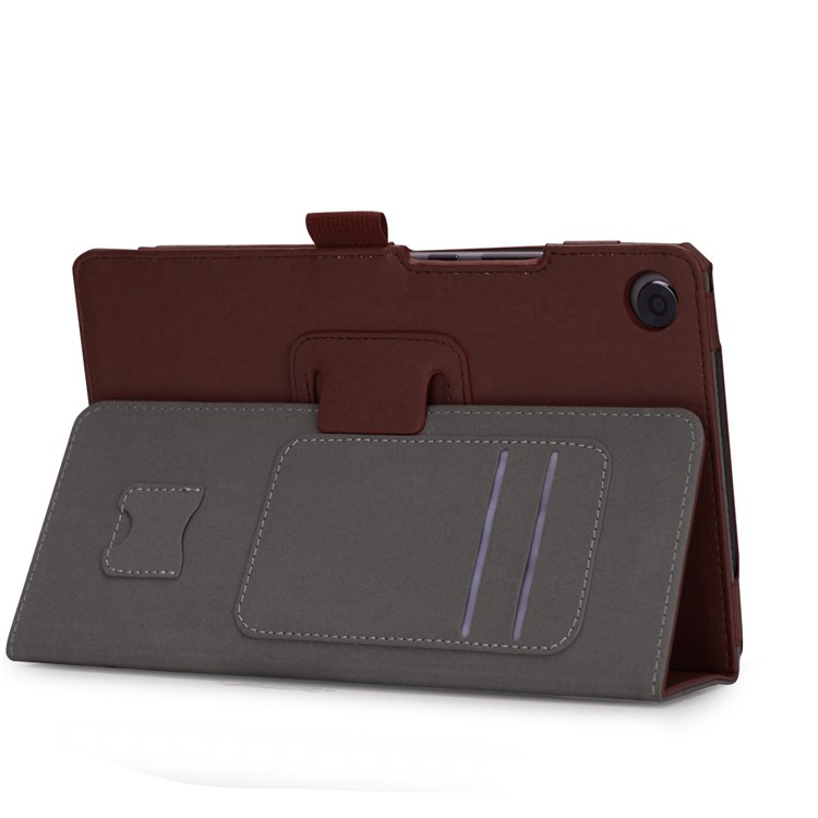 Foldable Stand PU Leather Card Holder Shell for Huawei MediaPad M5 8 - Brown-6