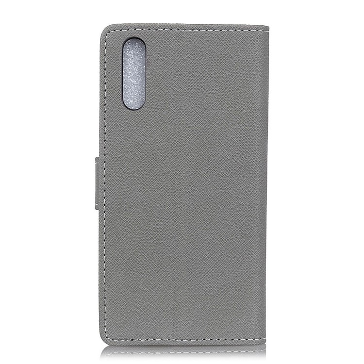 Cross Texture PU Leather Wallet Stand Cover Case for Huawei P20 - Grey-4