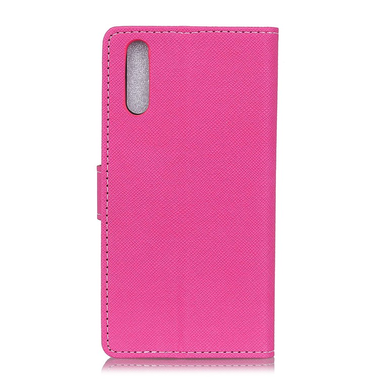 Cross Texture Stand Wallet Leather Mobile Shell for Huawei P20 - Rose-4
