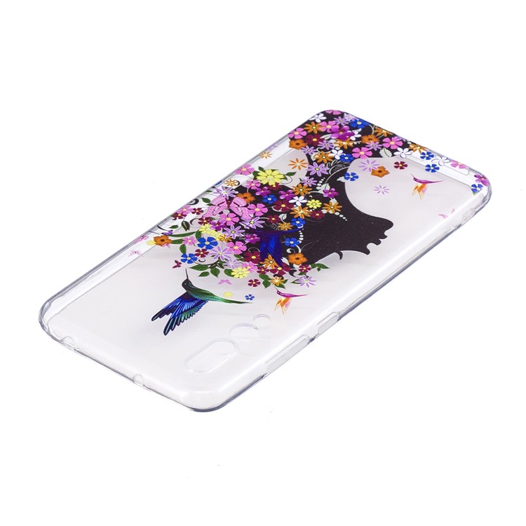Pattern Printing IMD TPU Back Shell for Huawei P20 - Flowered Girl-3