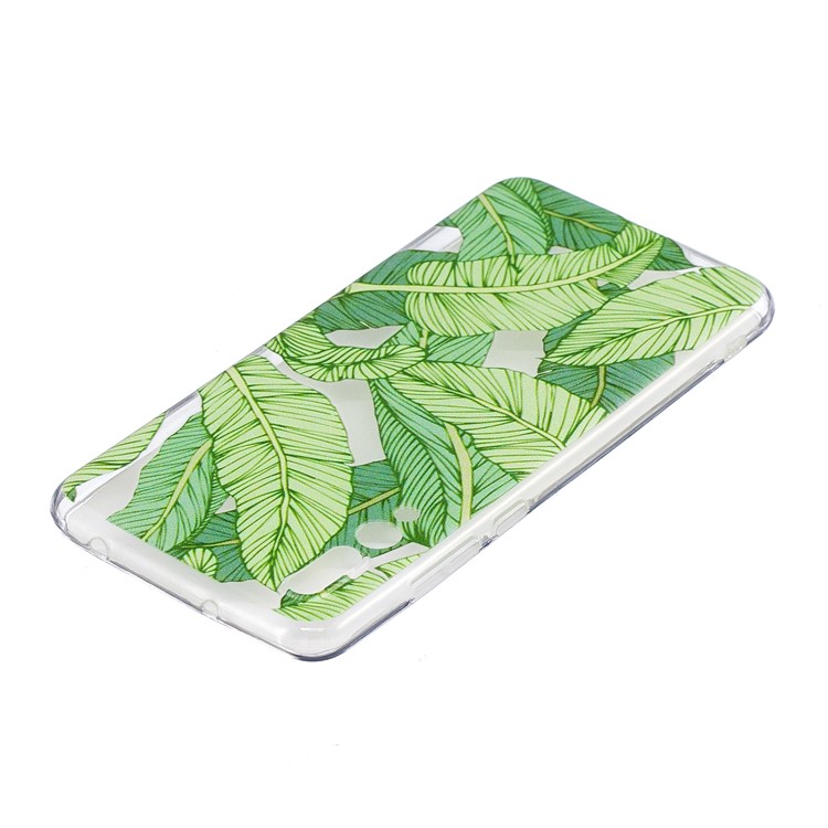 Pattern Printing IMD TPU Back Casing for Huawei P20 - Green Leaves-3