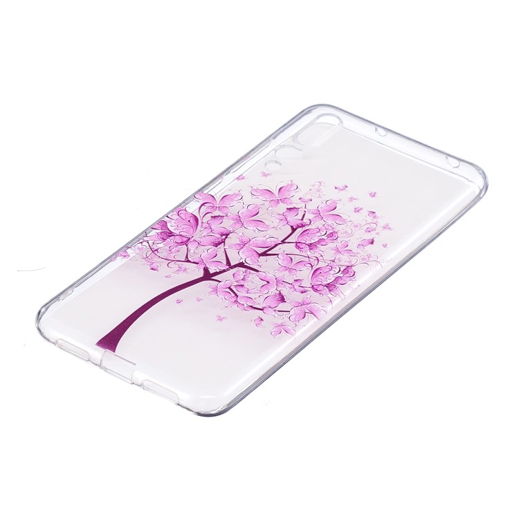 Pattern Printing IMD TPU Cell Phone Shell for Huawei P20 - Purple Tree-2