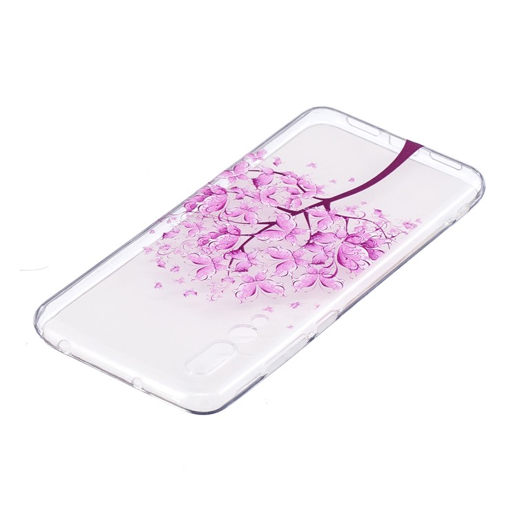Pattern Printing IMD TPU Cell Phone Shell for Huawei P20 - Purple Tree-3