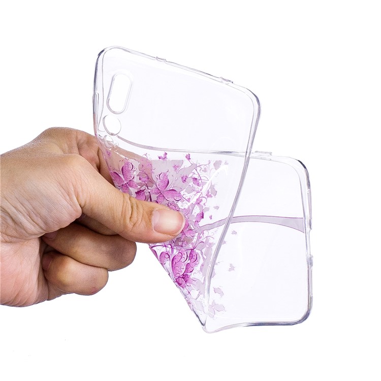 Pattern Printing IMD TPU Cell Phone Shell for Huawei P20 - Purple Tree-4