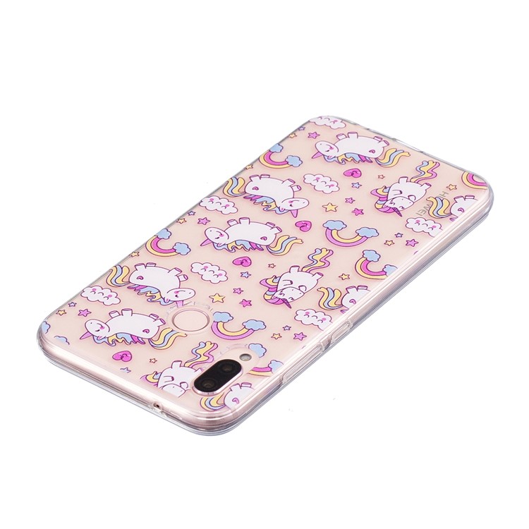 Pattern Printing TPU Cover for Huawei P20 Lite / Nova 3e - Cloud and Unicorn-4