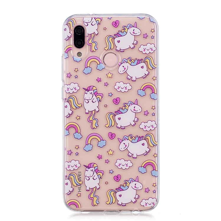Pattern Printing TPU Cover for Huawei P20 Lite / Nova 3e - Cloud and Unicorn-5