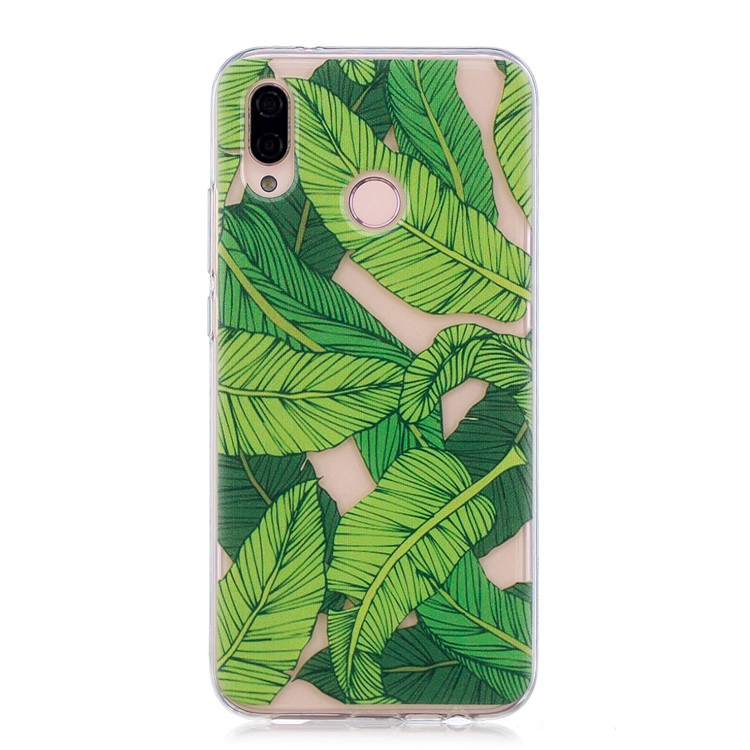 Pattern Printing TPU Case Cover Shell for Huawei P20 Lite / Nova 3e - Green Leaves-3