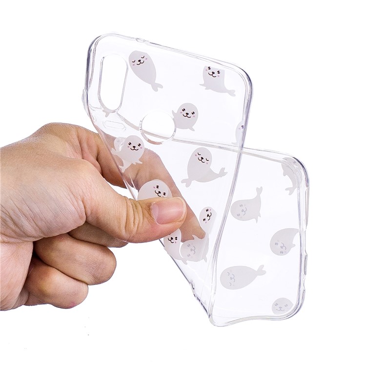 Pattern Printing TPU Gel Cover for Huawei P20 Lite / Nova 3e - Sea Lion-2