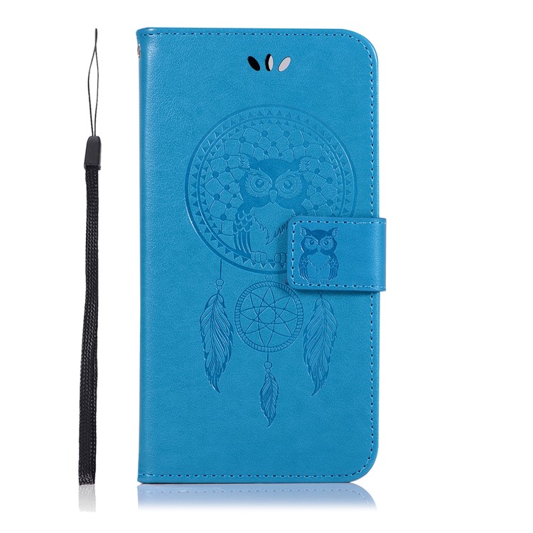 Imprint Dream Catcher Owl Magnetic Wallet PU Leather Stand Cell Phone Cover for Huawei Honor 9 Lite/Honor 9 Youth Edition - Blue-2