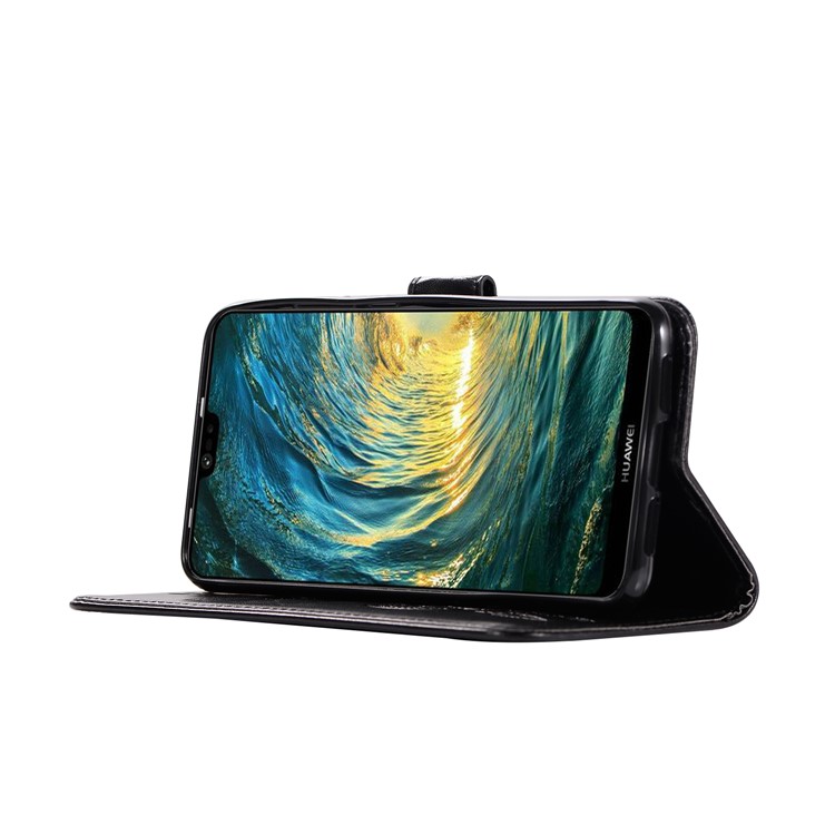 Imprint Owl Dream Catcher Wallet Leather Stand Case for Huawei P20 Pro - Black-6