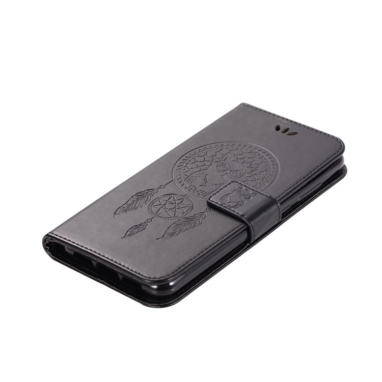 Imprint Owl Dream Catcher Wallet Leather Stand Case for Huawei P20 Pro - Black-7