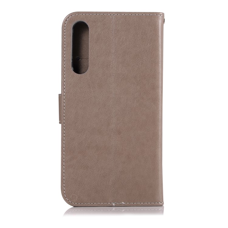 Imprint Owl Dream Catcher Wallet Leather Stand Cover for Huawei P20 Pro - Grey-3
