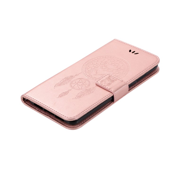 Imprint Owl Dream Catcher Wallet Leather Stand Shell for Huawei P20 Pro - Rose Gold-7