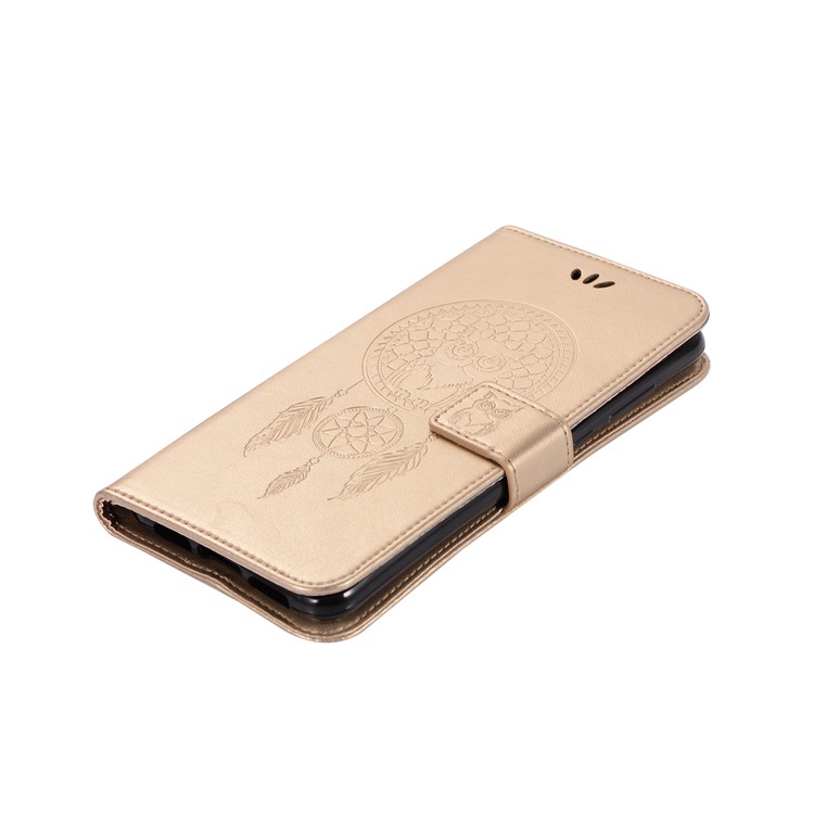 Imprint Owl Dream Catcher Wallet Leather Phone Case for Huawei P20 Pro - Gold-7