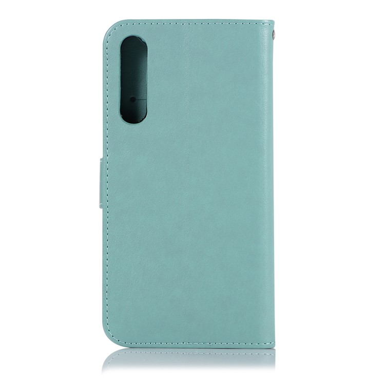 Imprint Owl Dream Catcher Wallet Leather Phone Cover for Huawei P20 Pro - Cyan-3