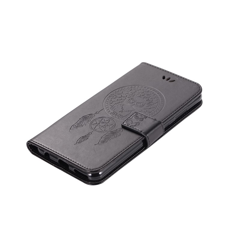 Imprint Owl Dream Catcher Wallet Leather Case for Huawei Honor V10/View 10 - Black-7
