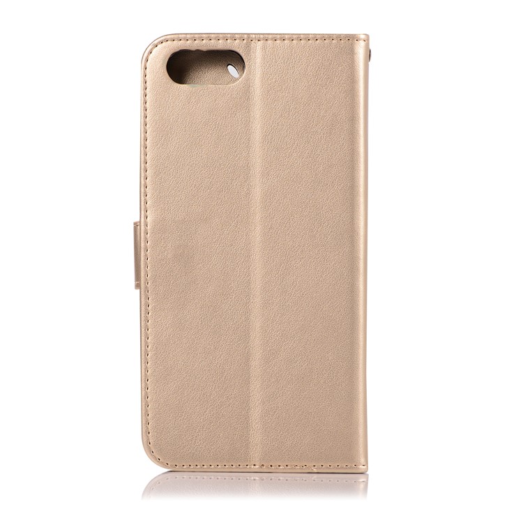 Imprint Owl Dream Catcher Wallet Leather Mobile Case for Huawei Honor V10/View 10 - Gold-3