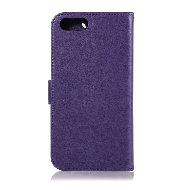 Imprint Owl Dream Catcher Wallet Leather Mobile Casing for Huawei Honor V10/View 10 - Purple-3