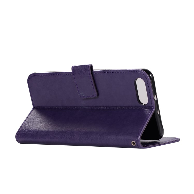 Imprint Owl Dream Catcher Wallet Leather Mobile Casing for Huawei Honor V10/View 10 - Purple-6