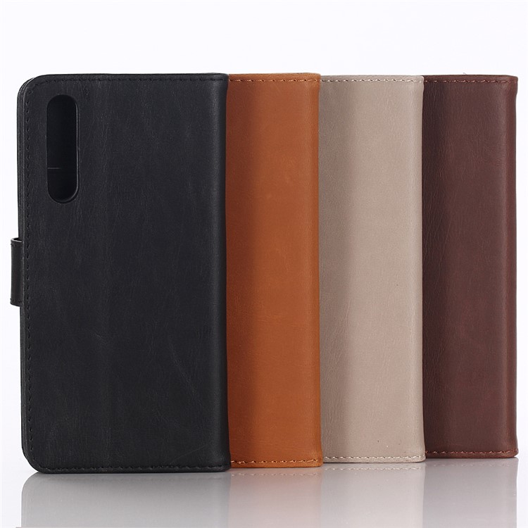Funda De Cuero Retro Del Estilo Loco De La Cartera Del Estilo De La Textura Del Caballo Para Huawei P20 Pro - Negro-7