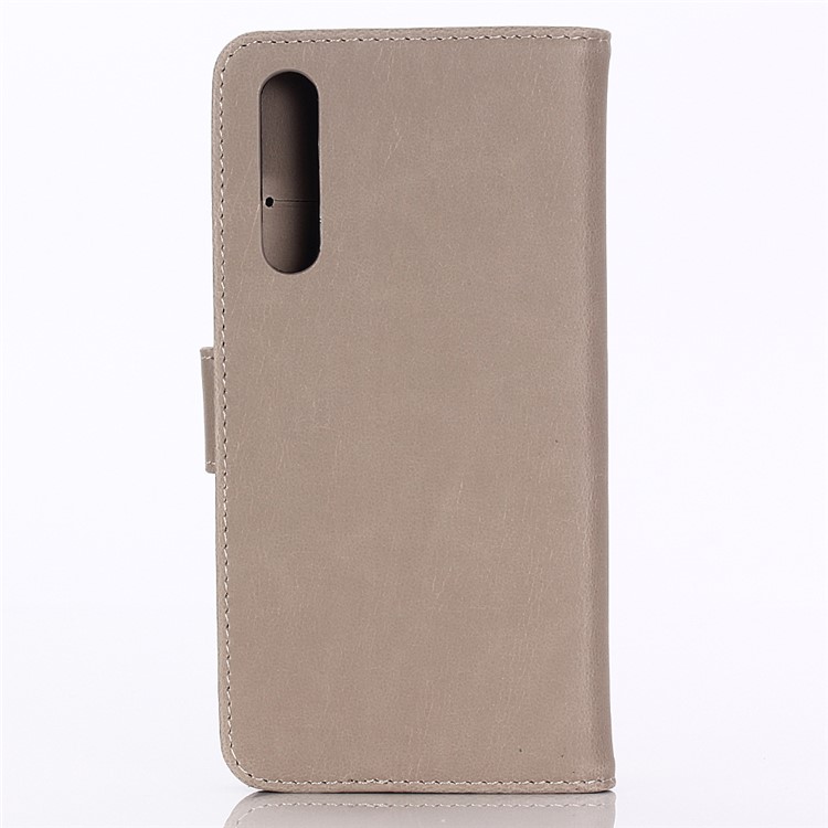 Crazy Horse Texture Retro Style Leather Wallet Stand Cover for Huawei P20 Pro - Grey-2