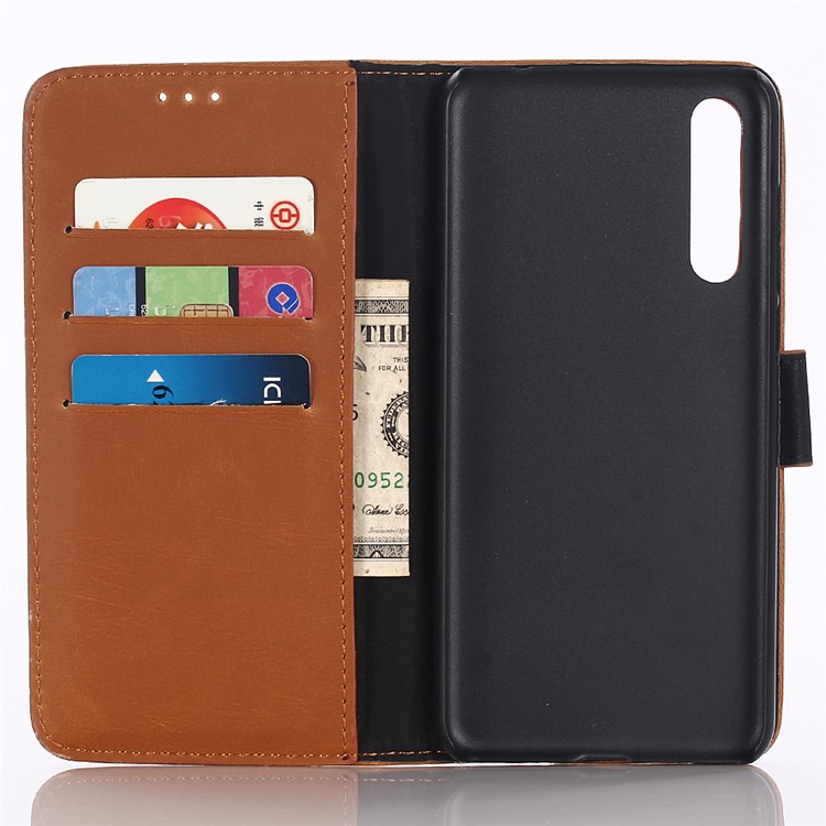 Crazy Horse Texture Retro Style Leather Wallet Stand Phone Case for Huawei P20 Pro - Brown-3